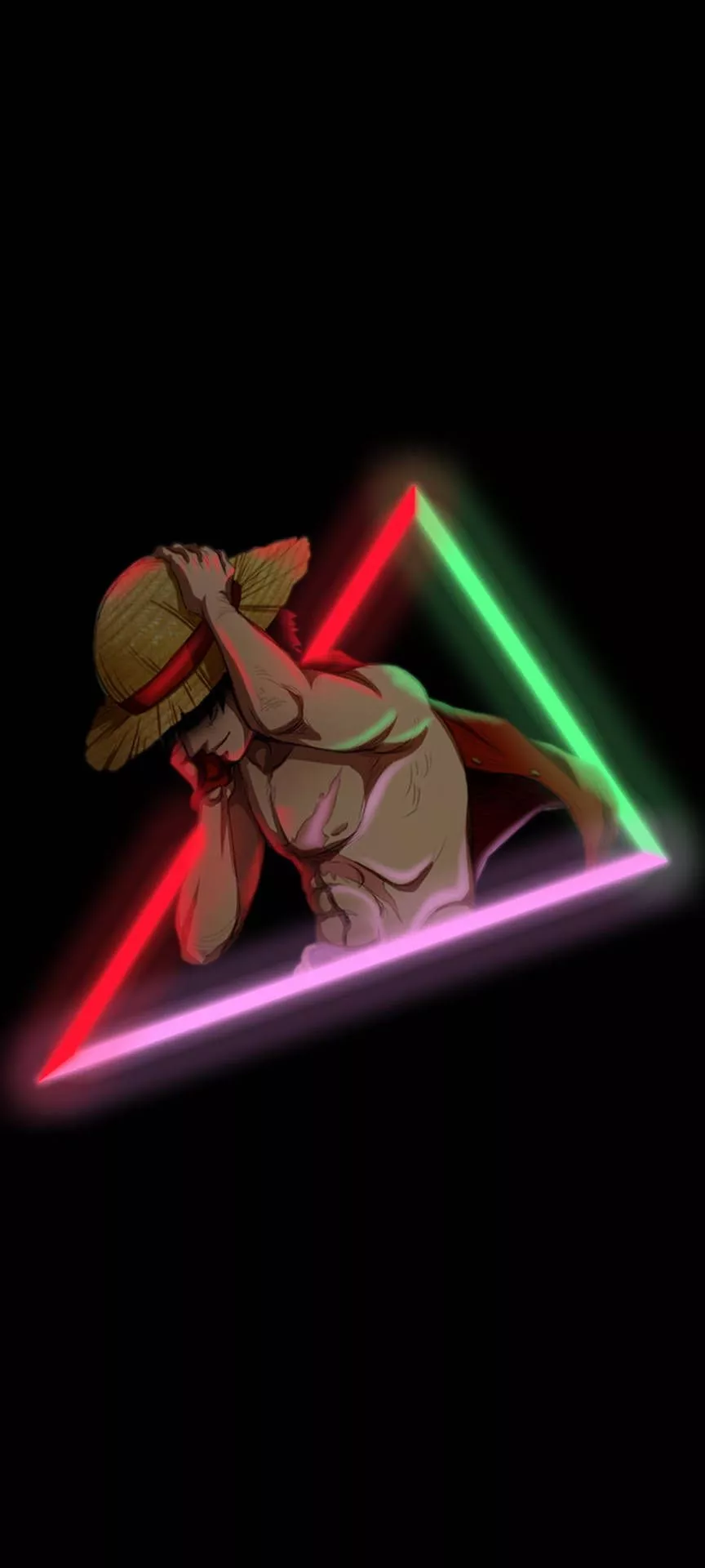 Side View One Piece Luffy Pfp Neon