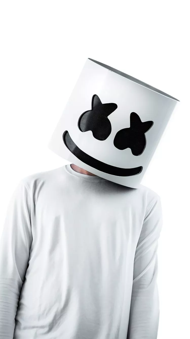 Marshmello Wallpaper 4K, White