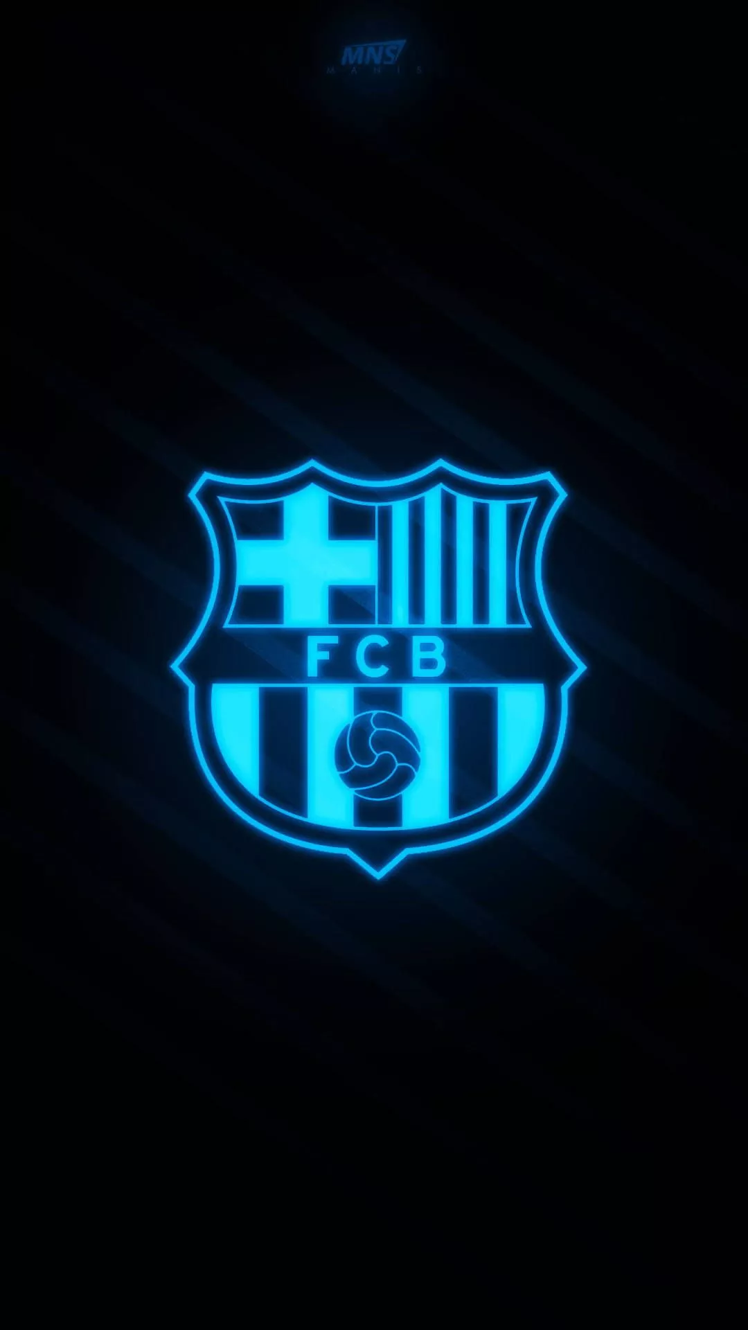 Glowing Blue Barcelona Fc Logo