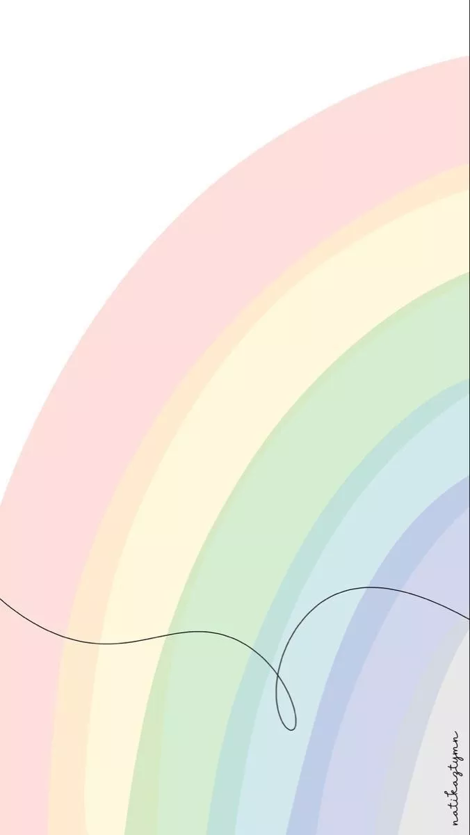Pastel Rainbow Digital Wallpaper