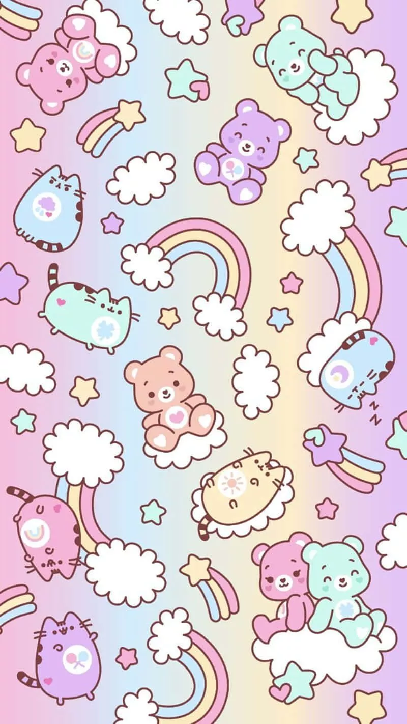 cute rainbow of pastels. Wallpaper
