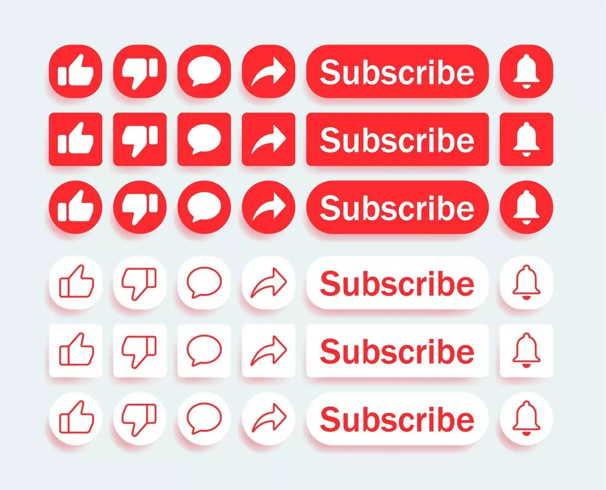 Like Share Subscribe Vector Art, Icon