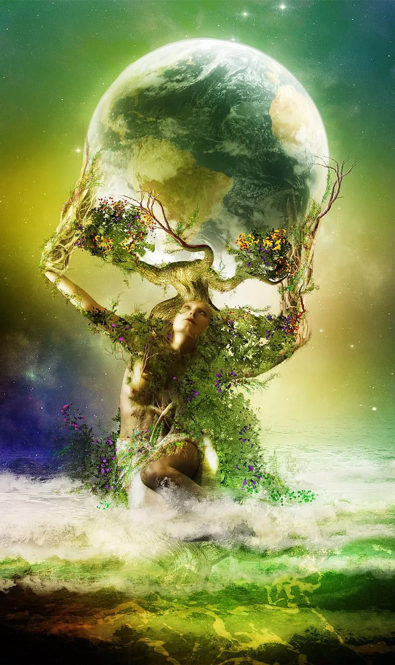 Fantasy, earth, future, green grass