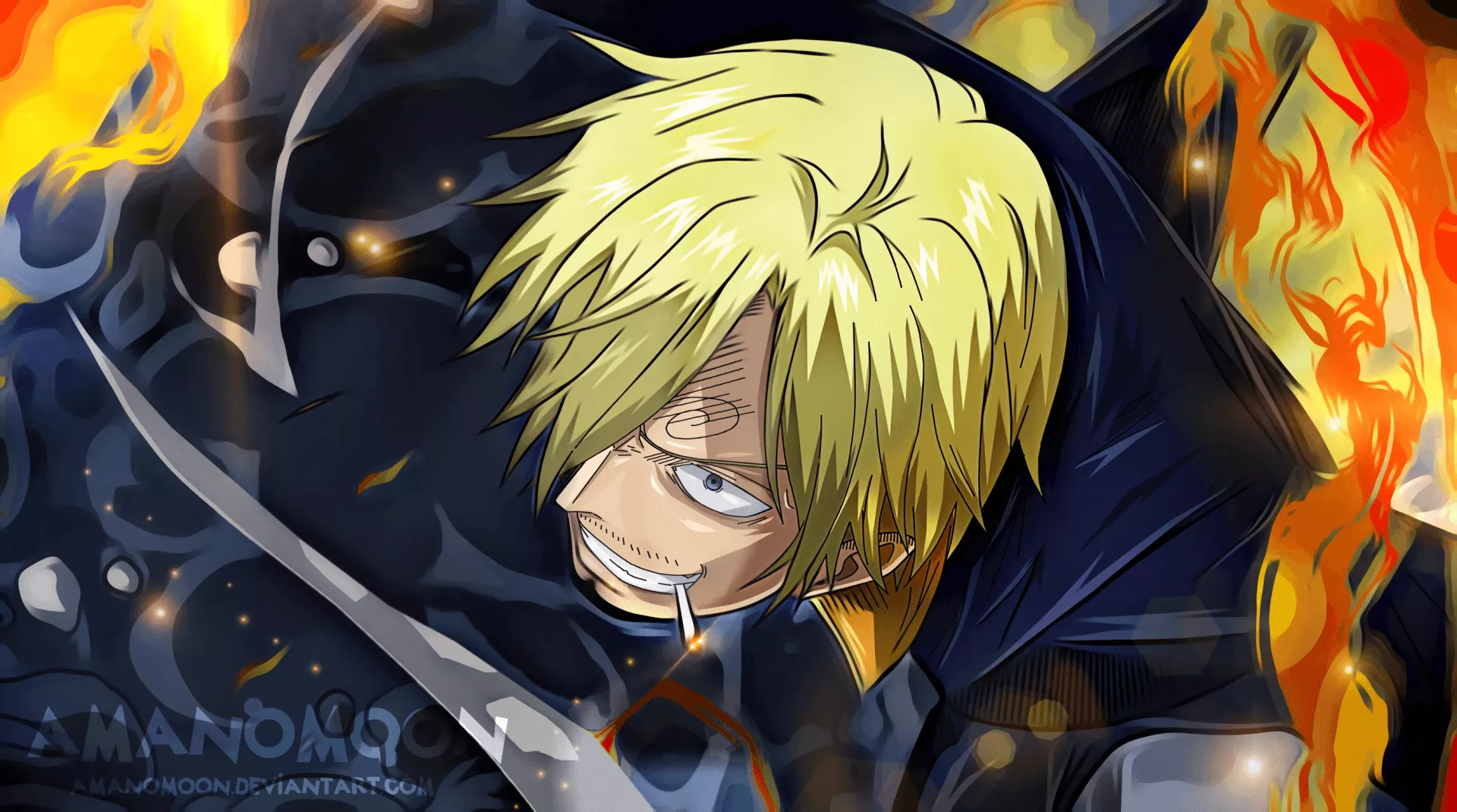 Sanji Smoking Piece HD Wallpaper
