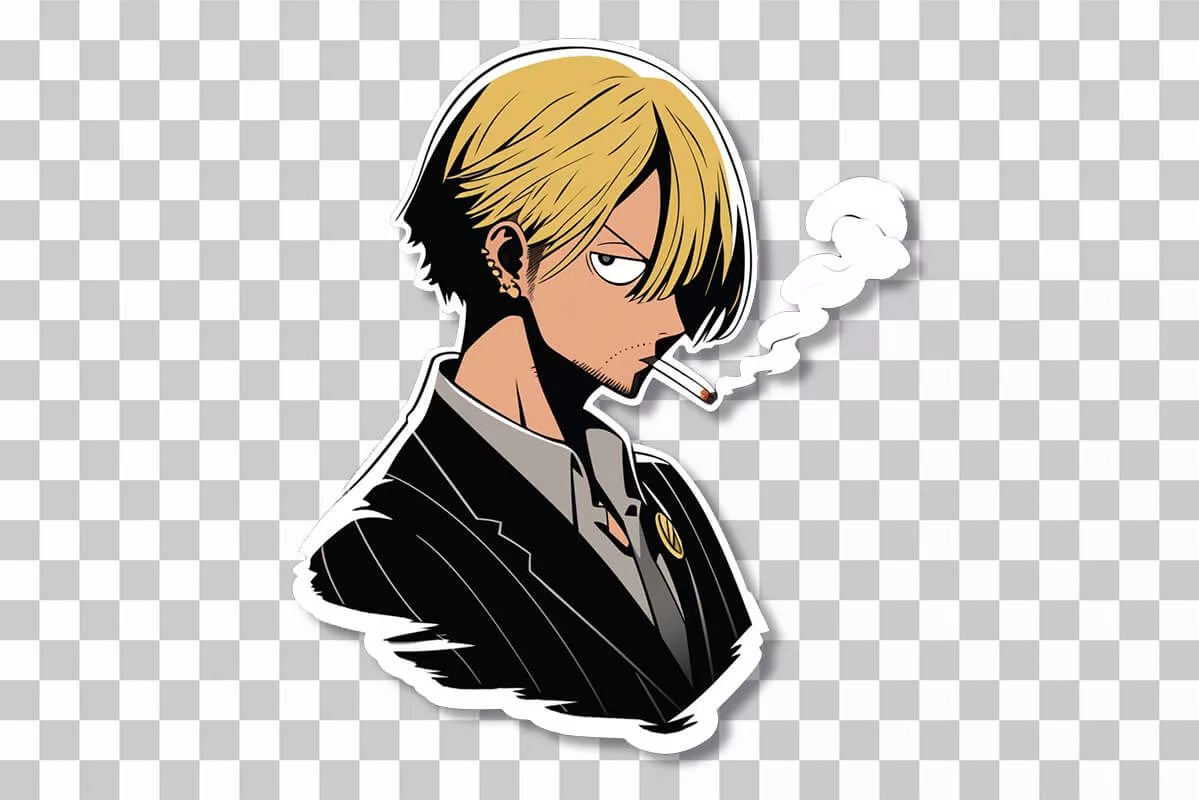 One Piece Smoking Sanji Anime Sticker