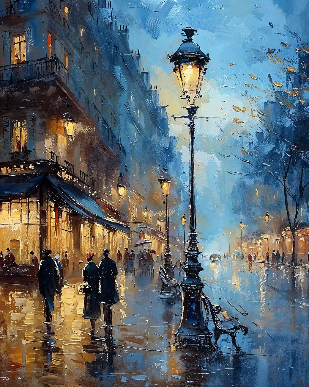 Paris street, impressionist painting