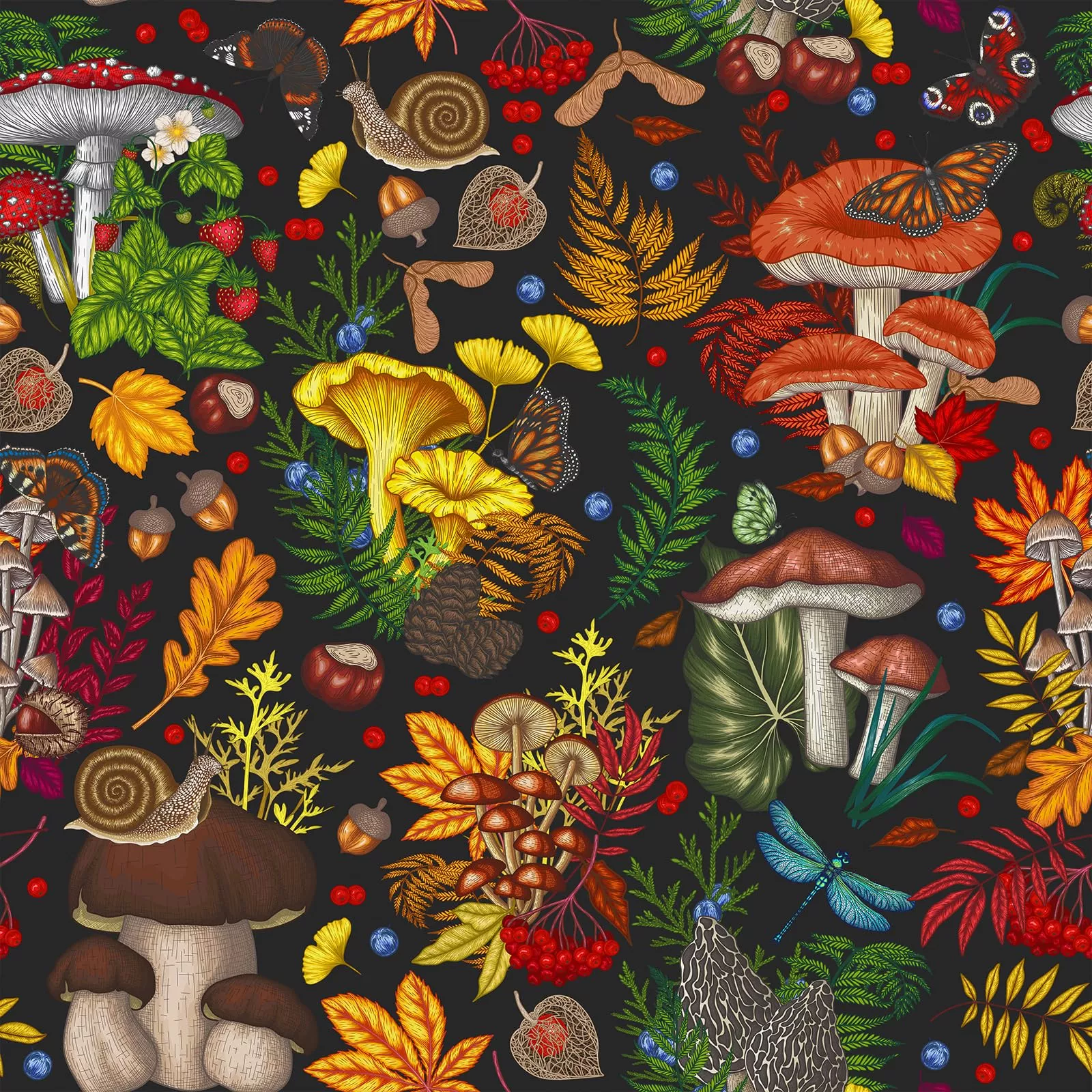 VEELIKE Whimsical Mushroom Wallpaper