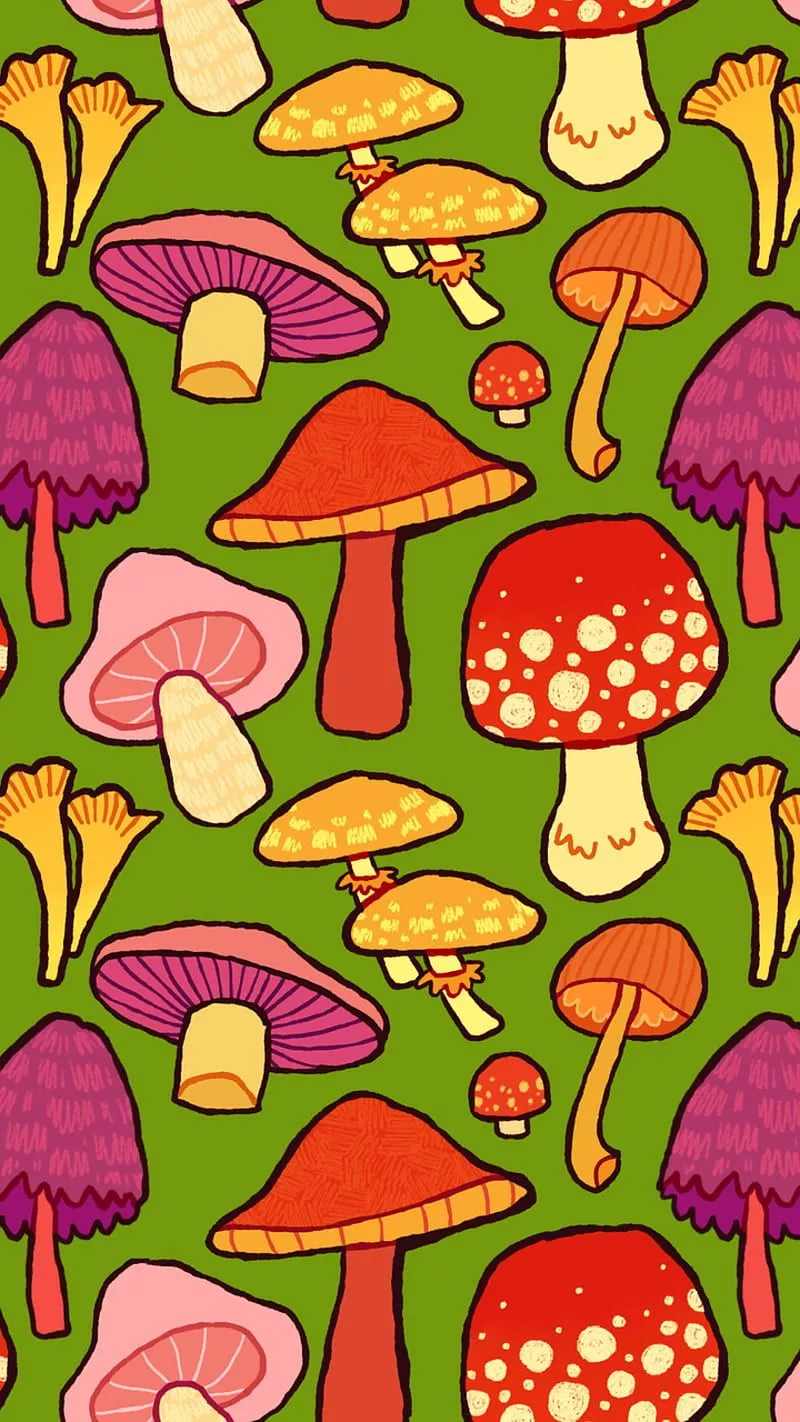 Mushrooms, art, HD phone wallpaper