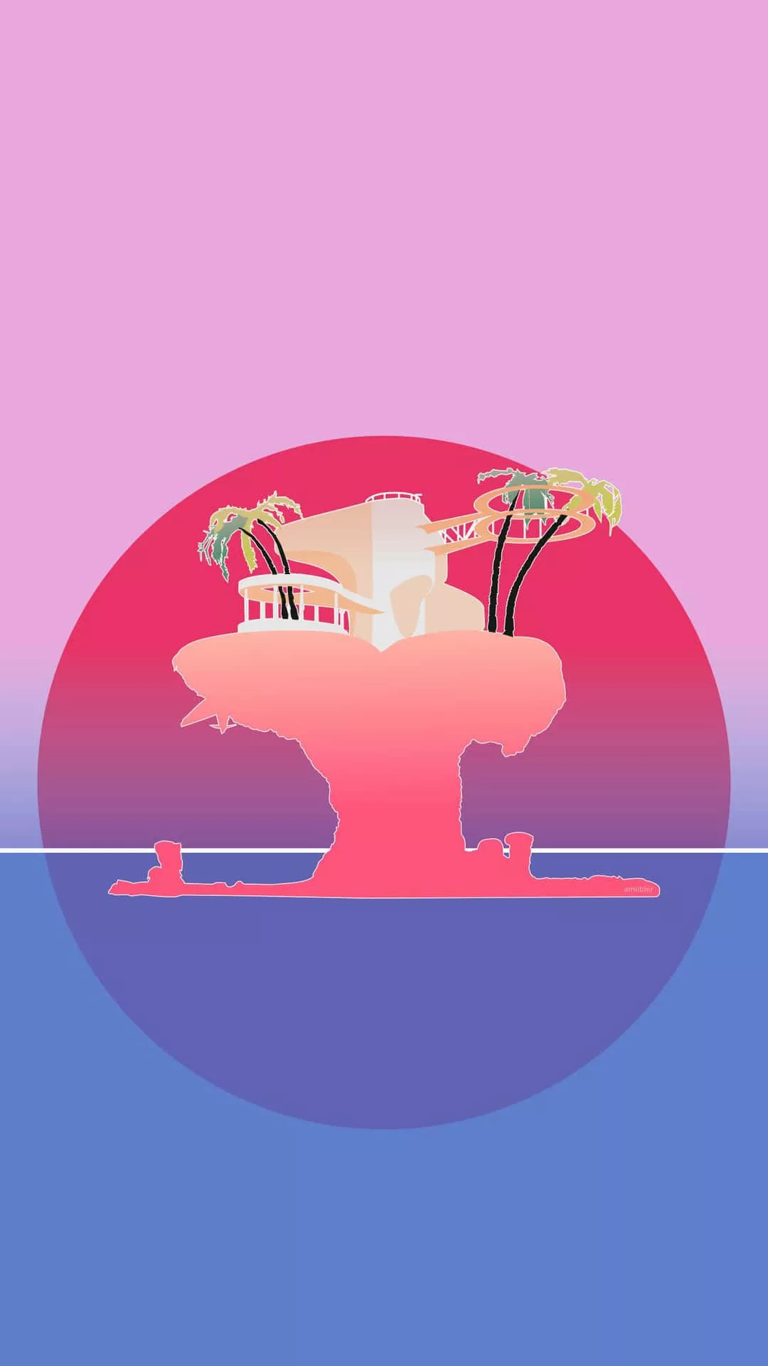 Download Gorillaz iPhone Silhouette Of The Plastic Beach Wallpaper