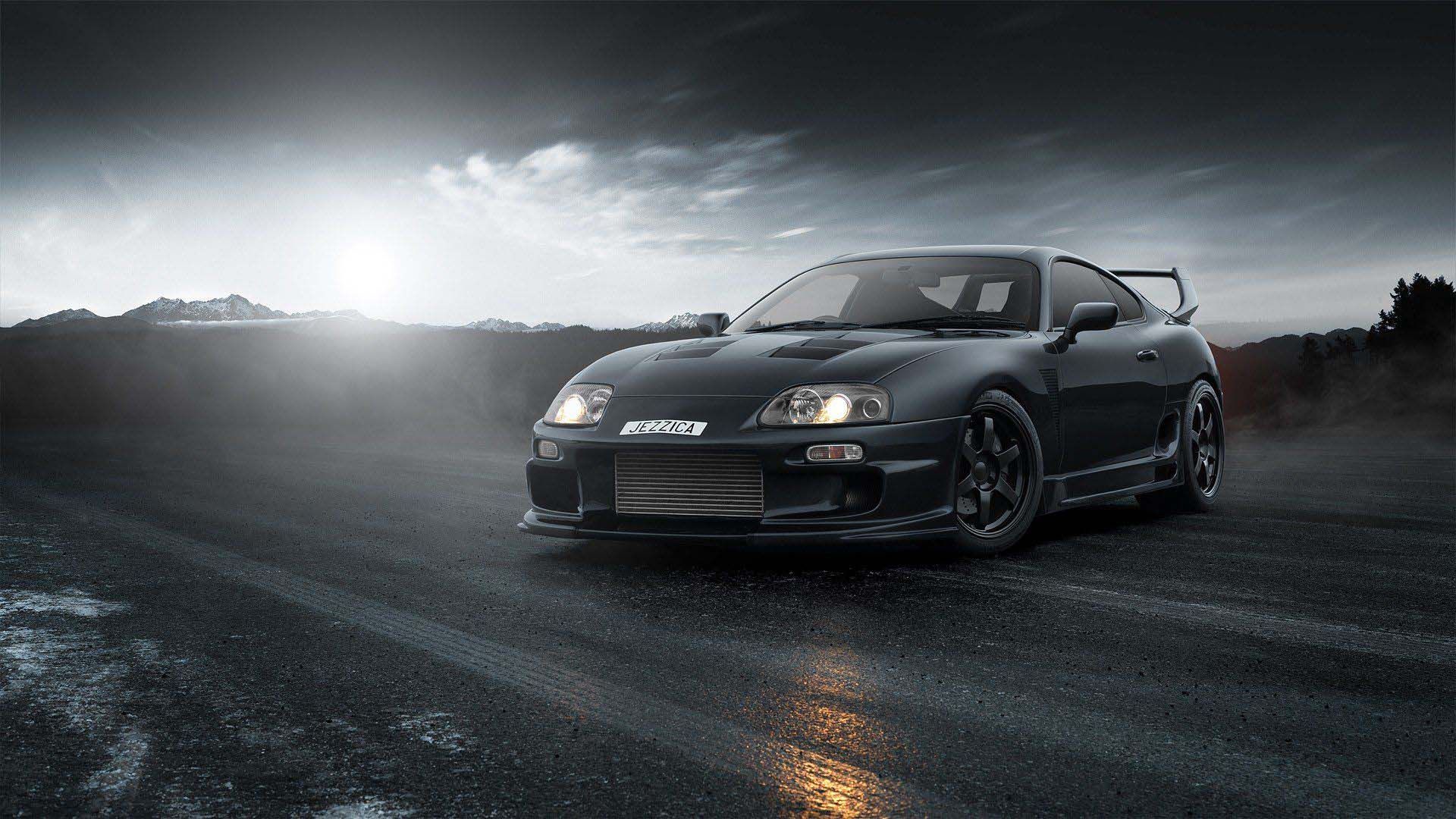 black toyota supra mk4 drift jdm HD JDM