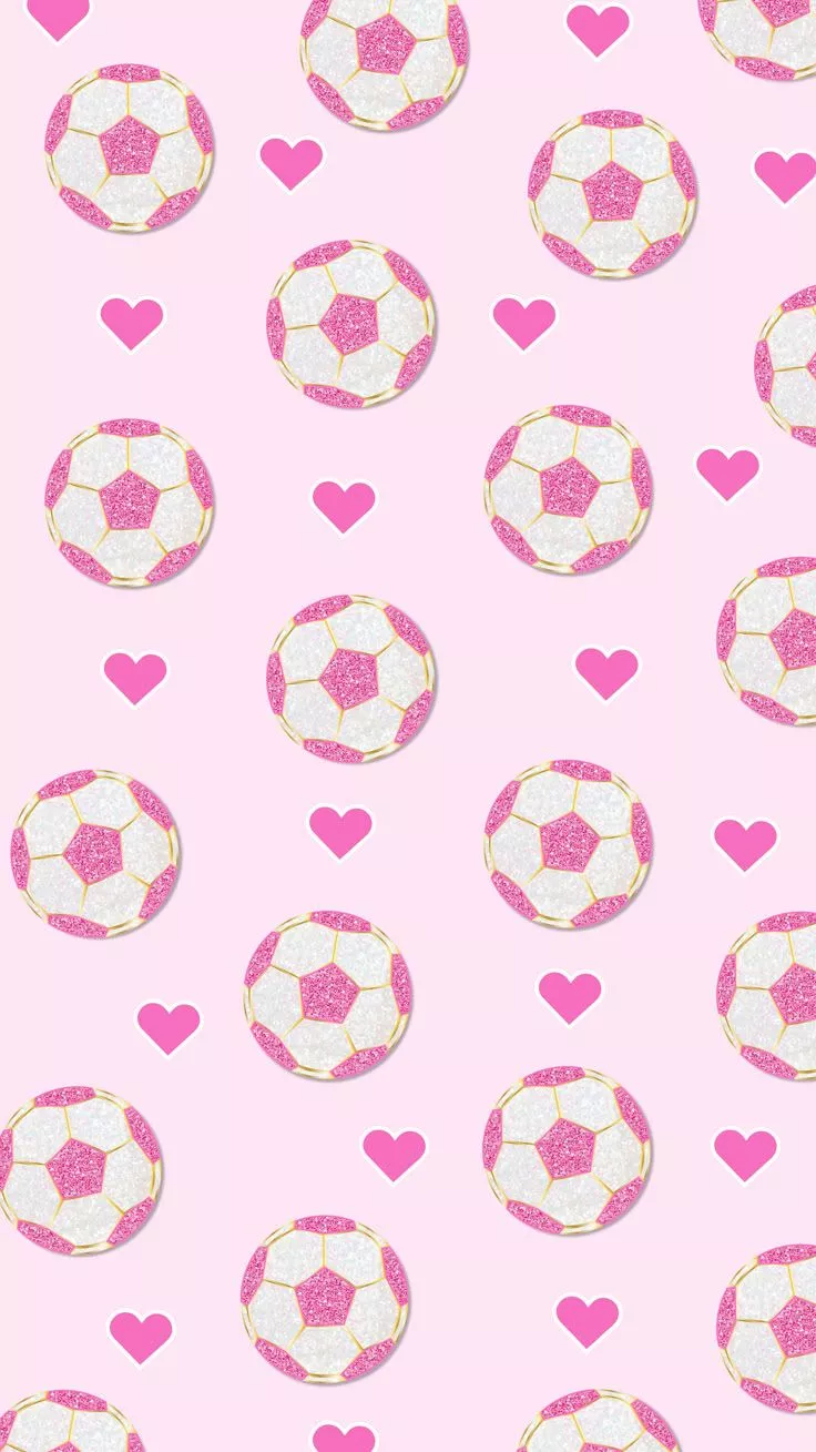 Cute Pink Soccer Ball Wallpaper ⚽