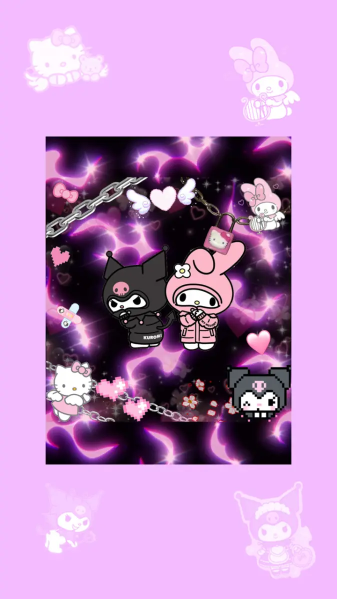 Kuromi Sanrio Kitty wallpaper