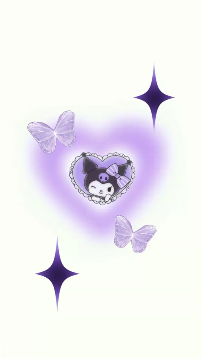 purple #cute #coquette #kuromi #wallpaper