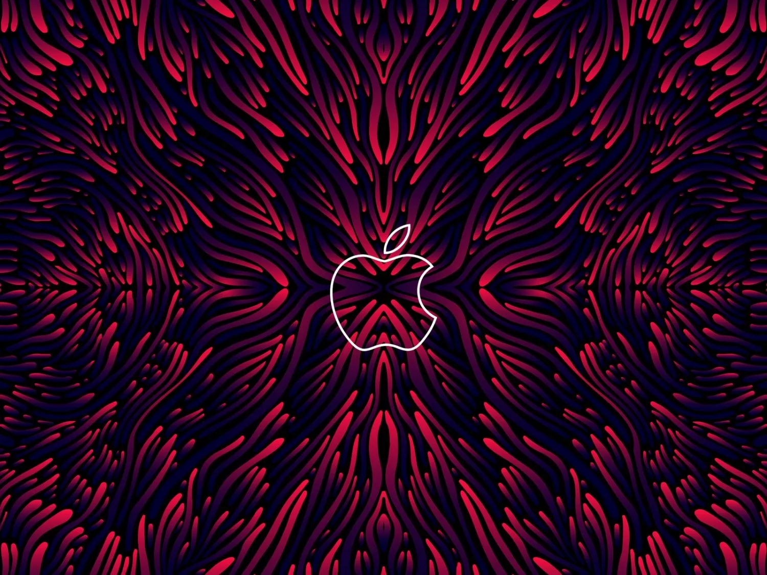Apple Logo Red Symmetry Symmetrical