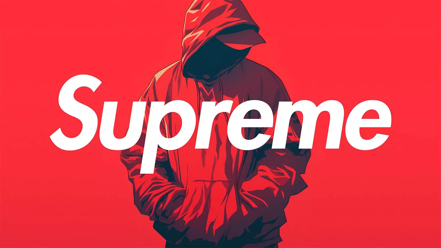 Supreme Red Hoodie PC Wallpaper 4K