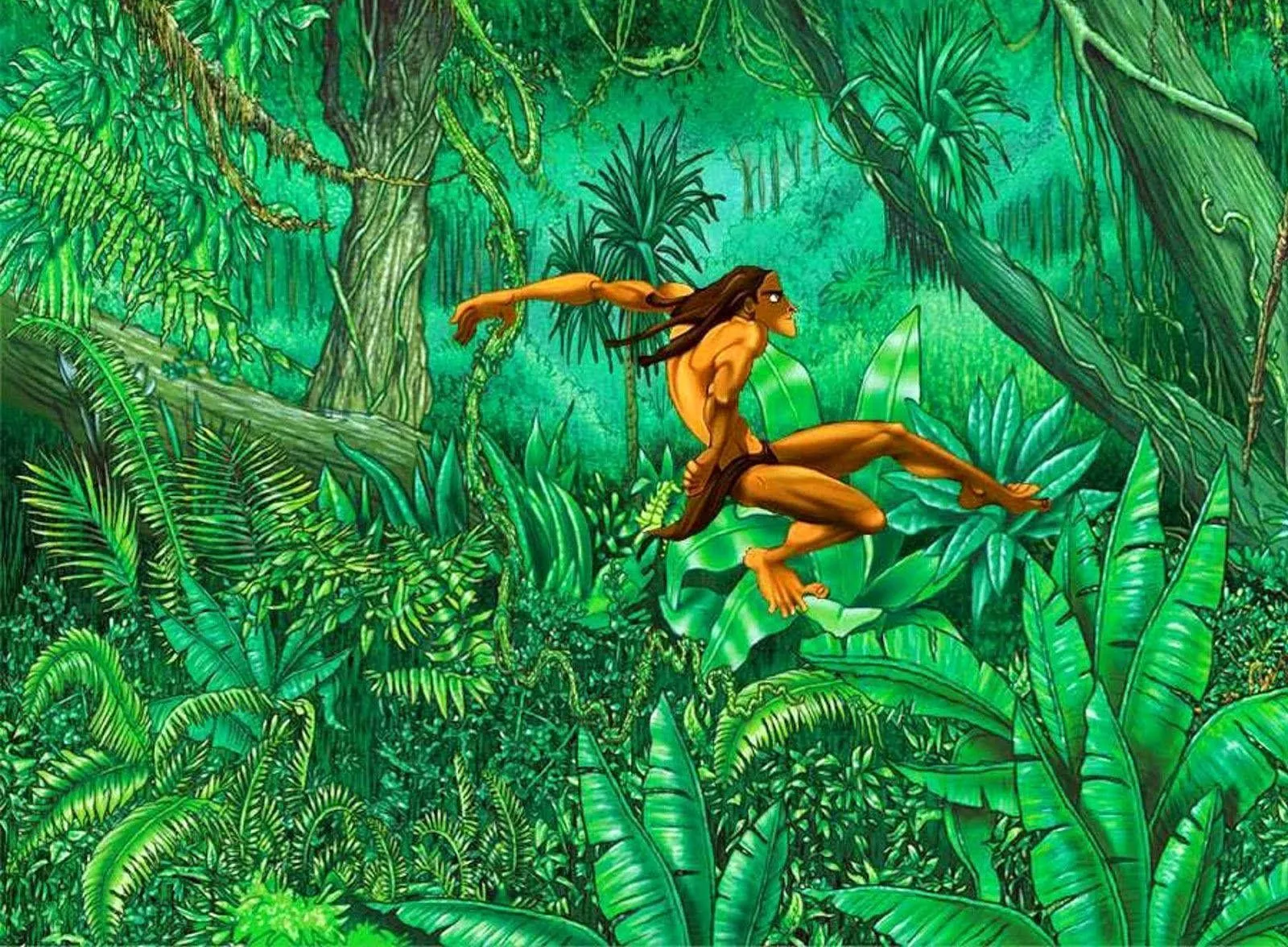 Animated Tarzan Flying On The Branches