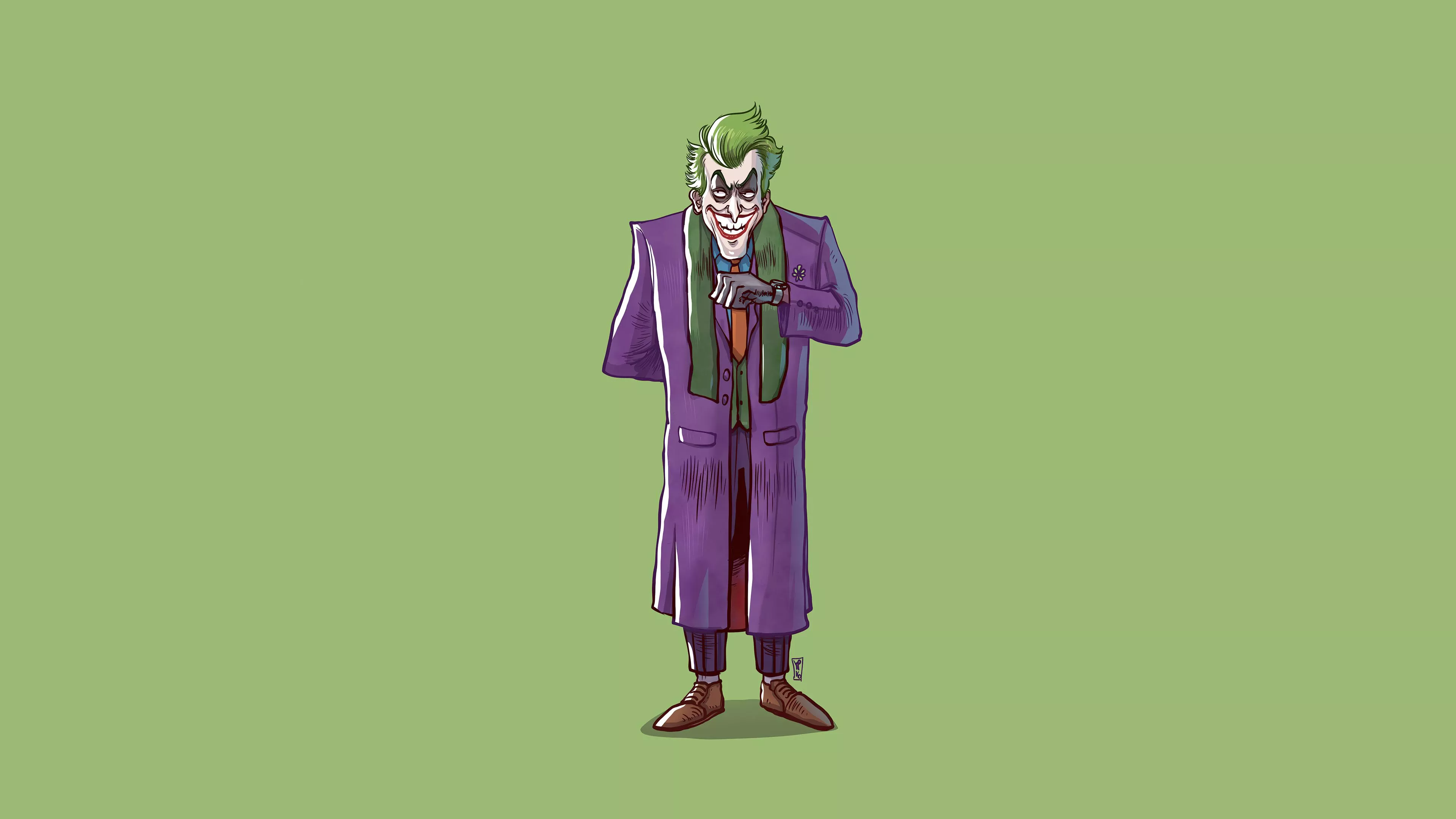 Joker Minimalist Smiling Wallpaper, HD