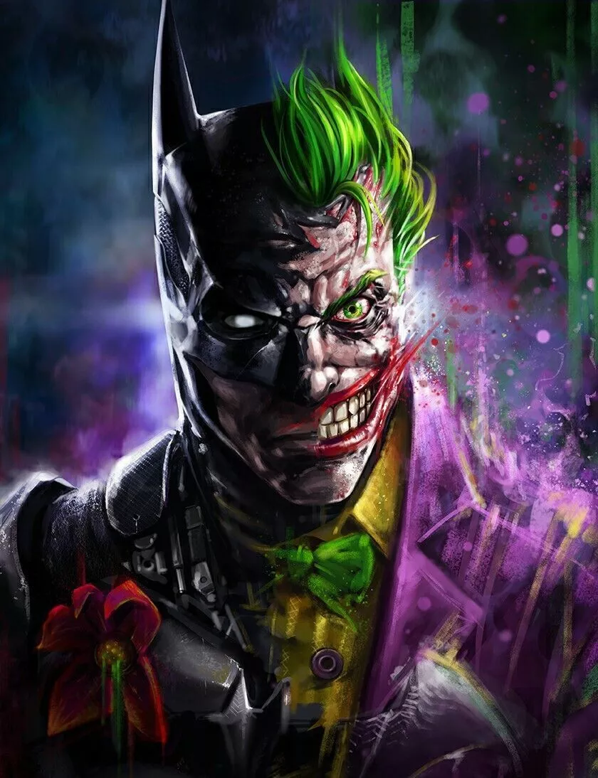 Batman Joker Split Dc Comics Superhero