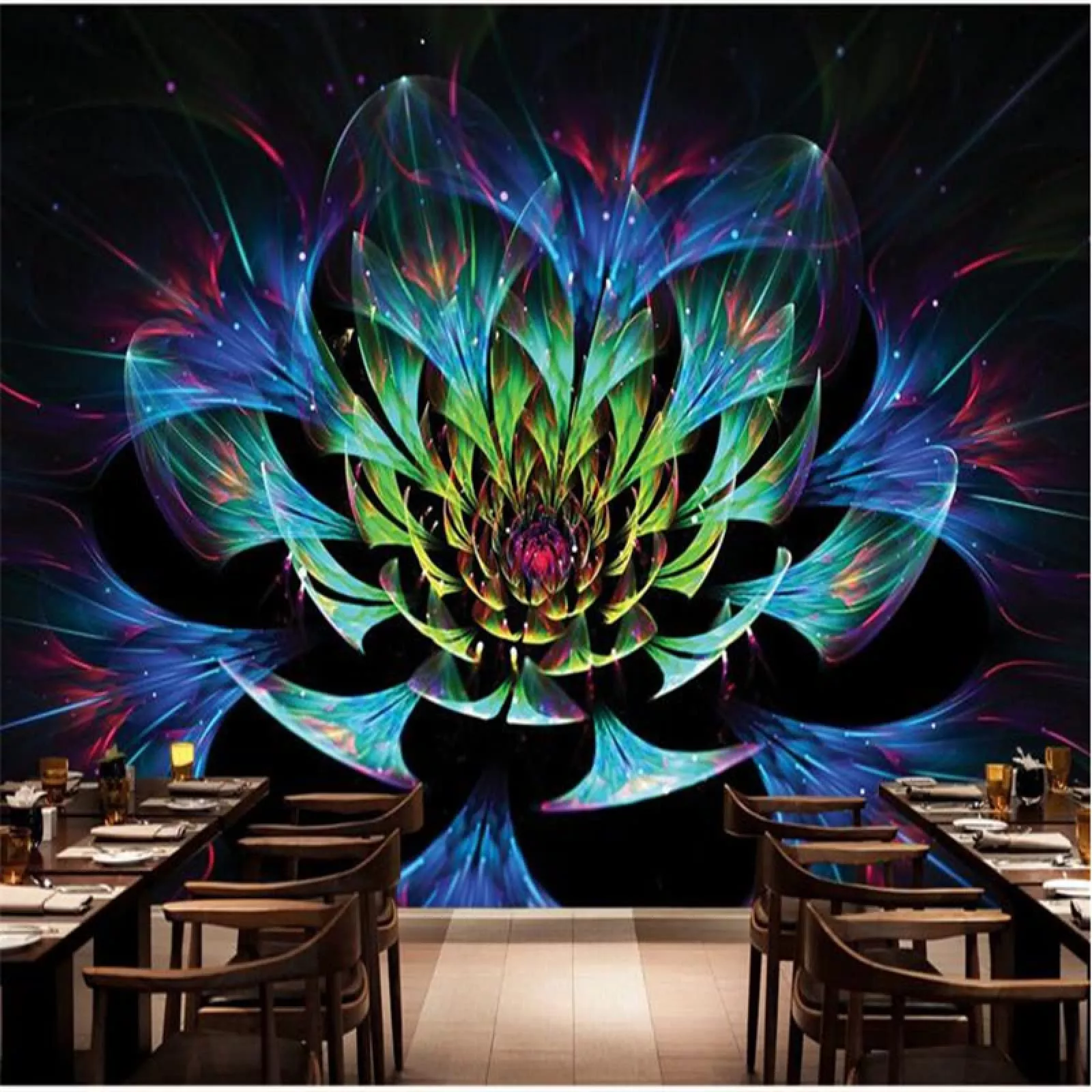 Wallpaper Dazzling Flowers Coffee Table