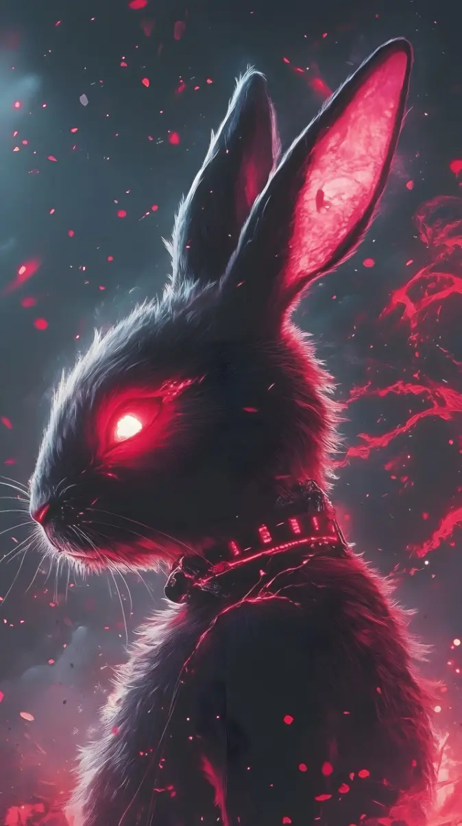 pink evil rabbit wallpaper