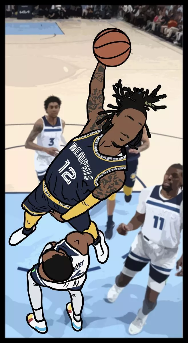 Ja Morant Dunks on Malik Beasley