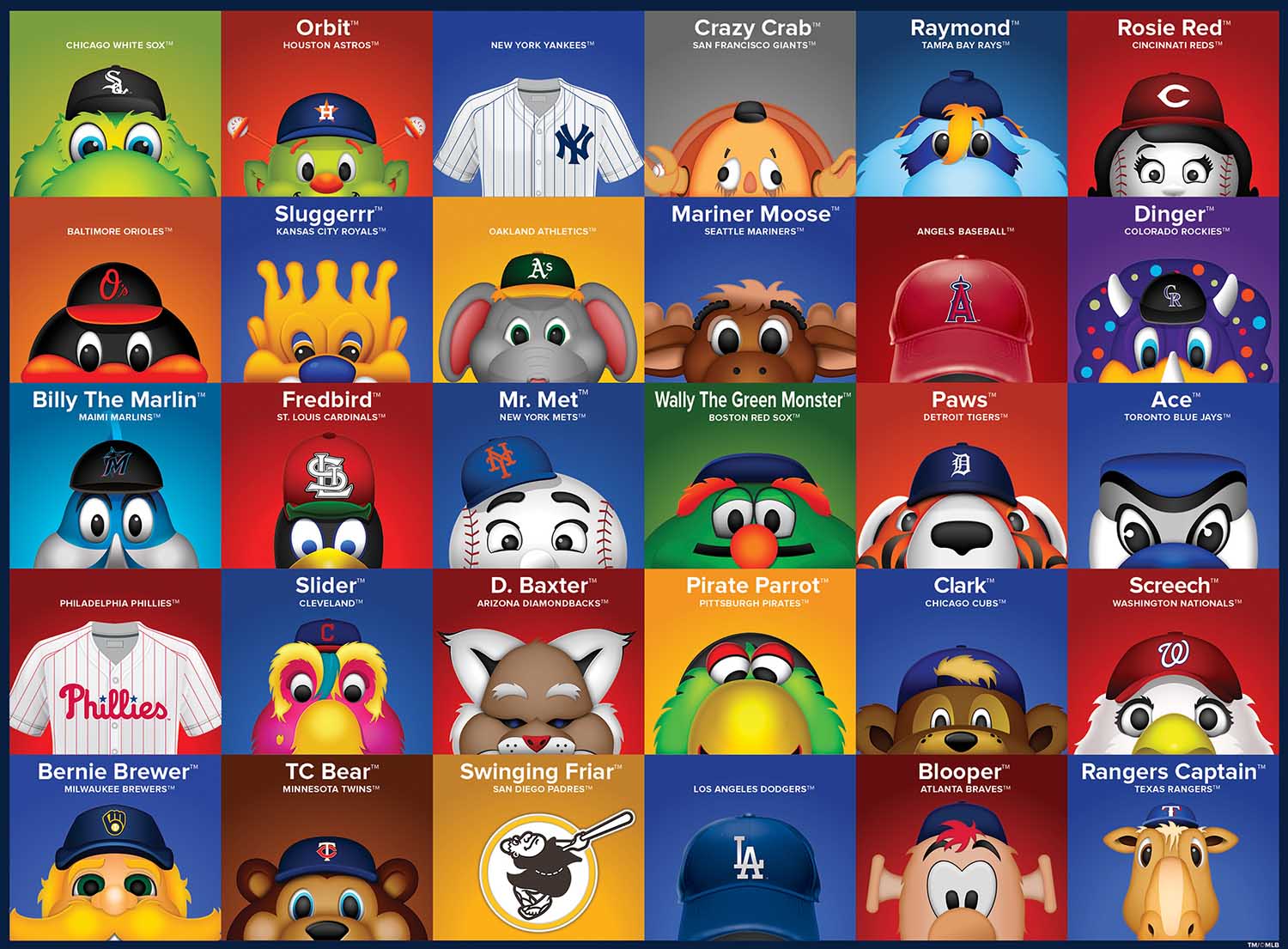 MLB Mascots Piece Jigsaw Puzzle