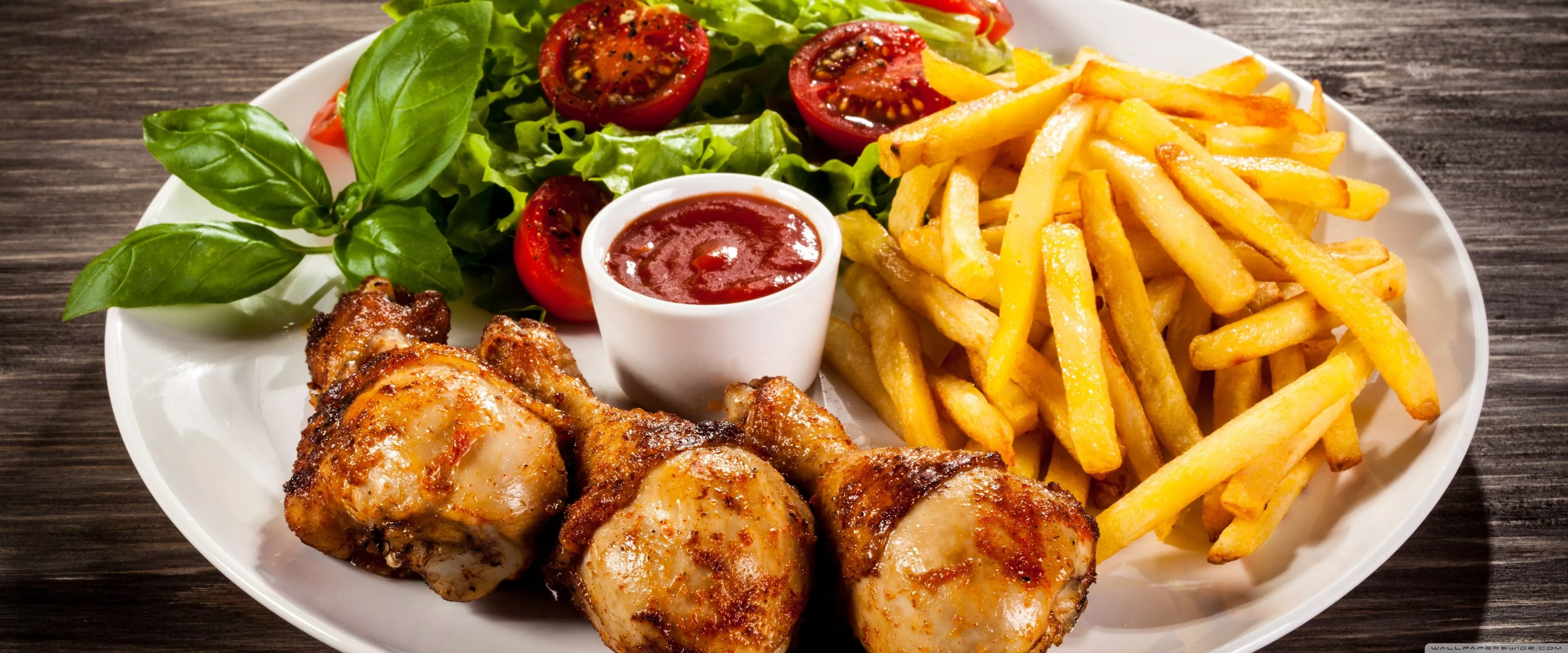 Fried Chicken with French Fries