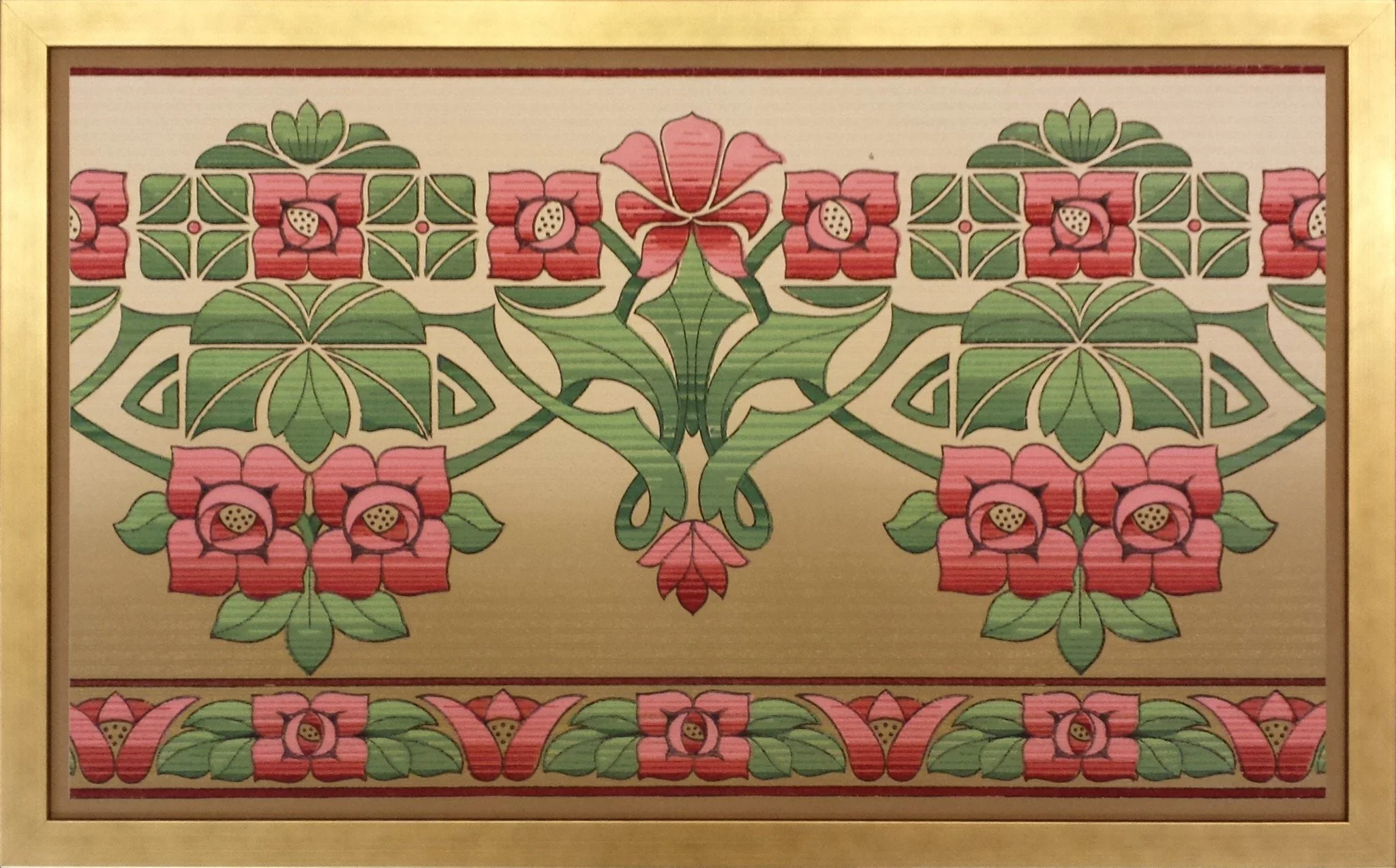 Arts & Crafts Frieze with Stylized Rose