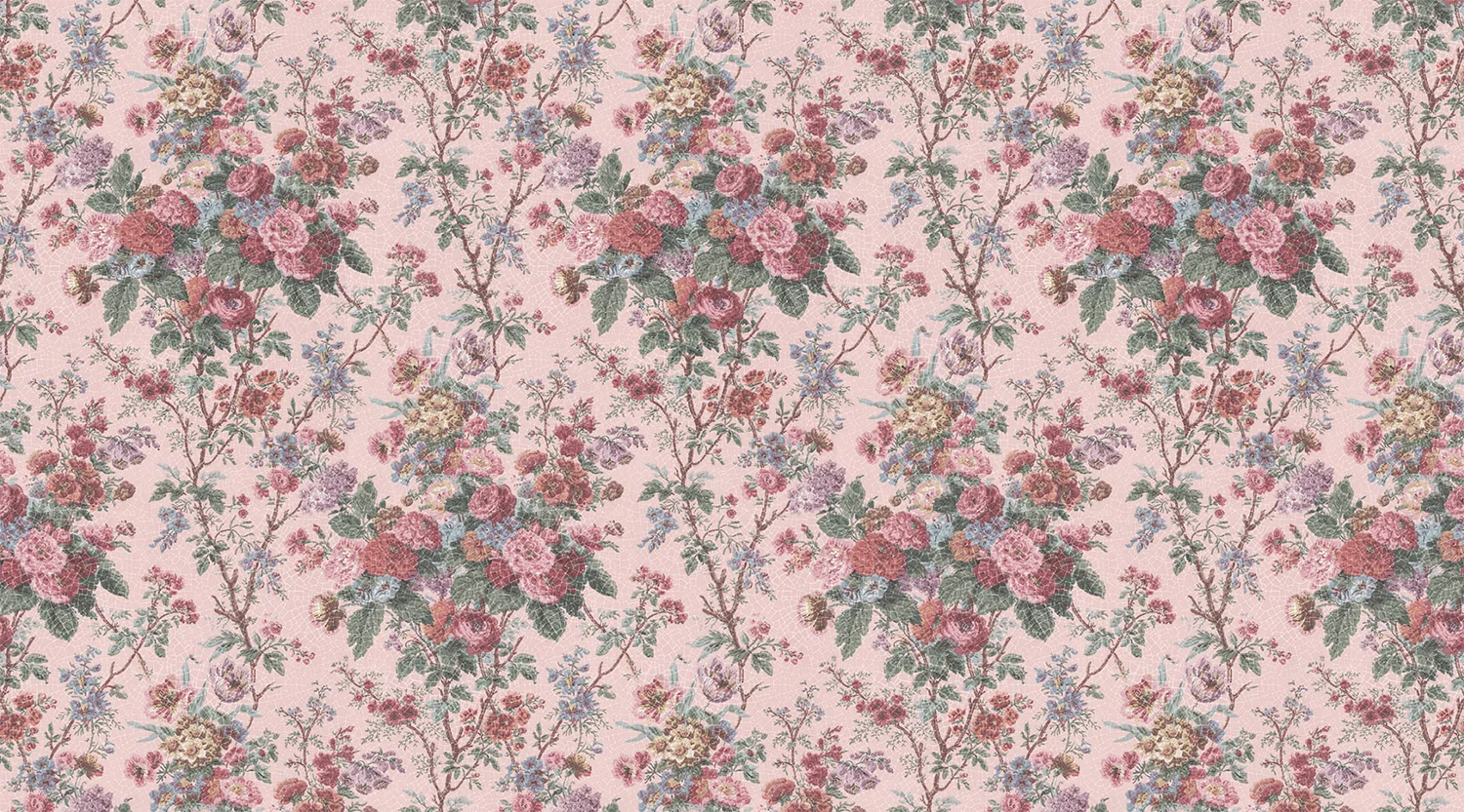 Porcelain, Floral Pattern Wallpaper