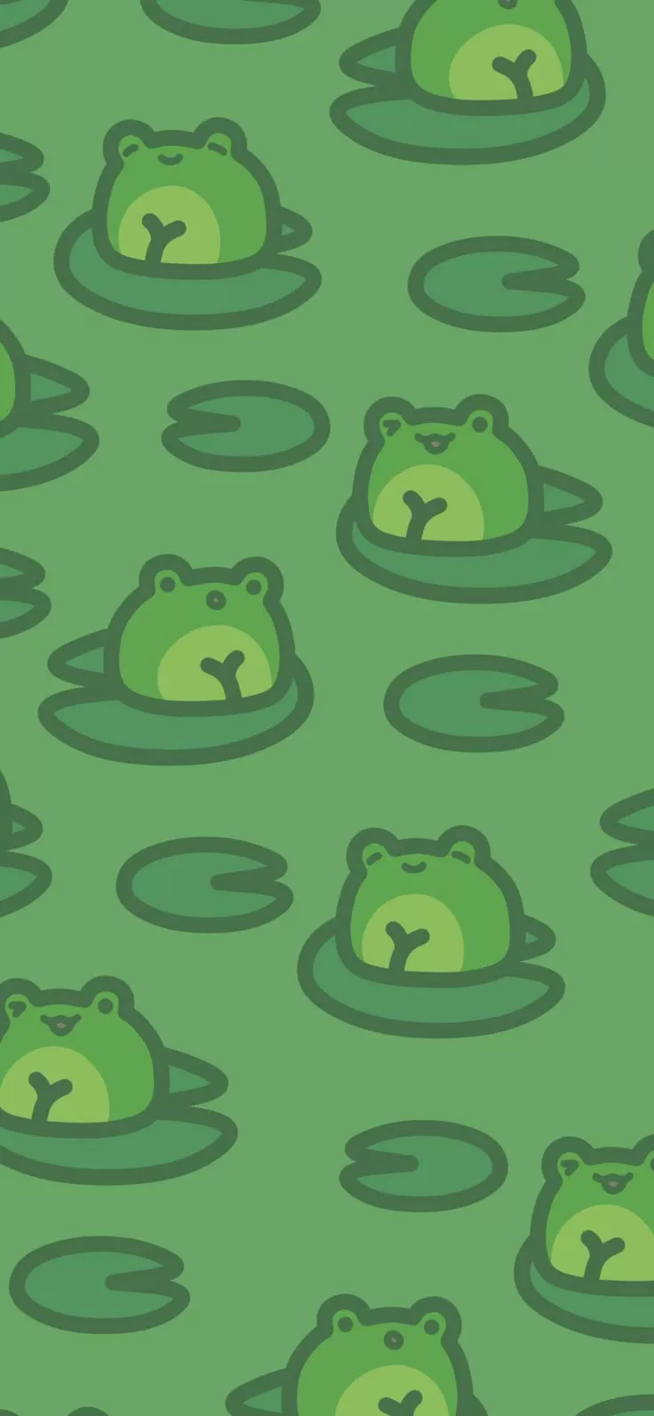 Cute Frog Green Pattern Wallpaper