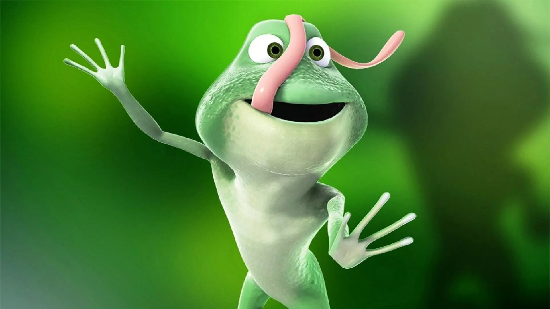 Animated Green Frog With Shadow HD