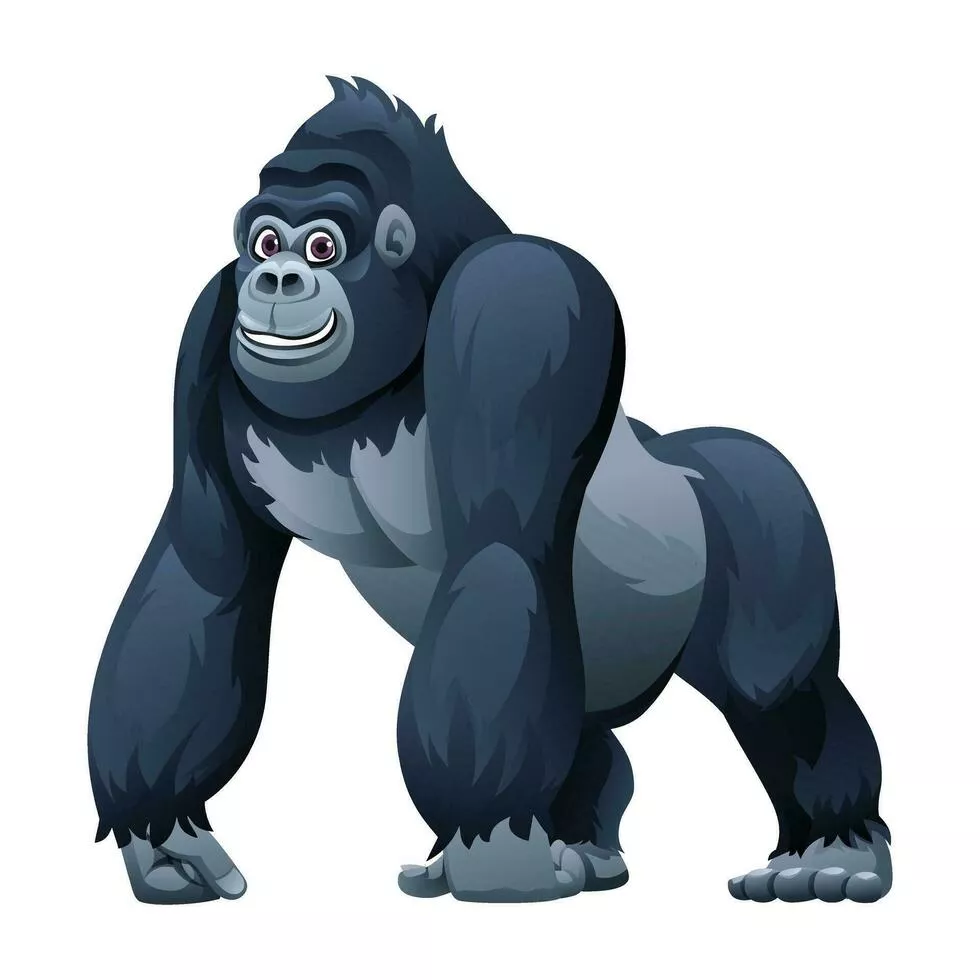 Gorilla Cartoon Vector Art, Icon
