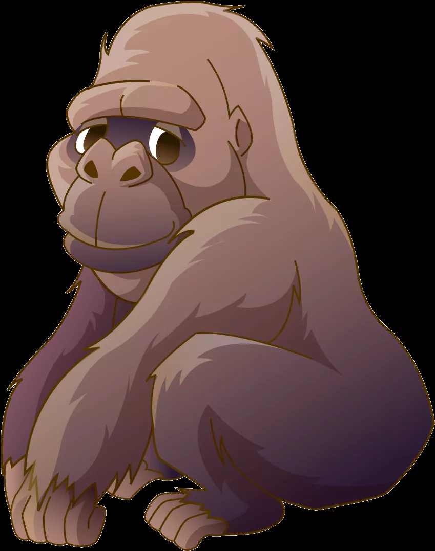 Download Cartoon Gorilla Sitting Down