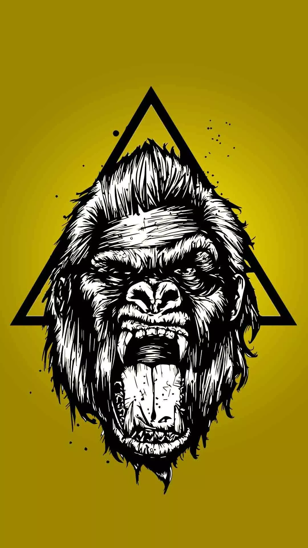 Sketch Art Gorilla iPhone Wallpaper