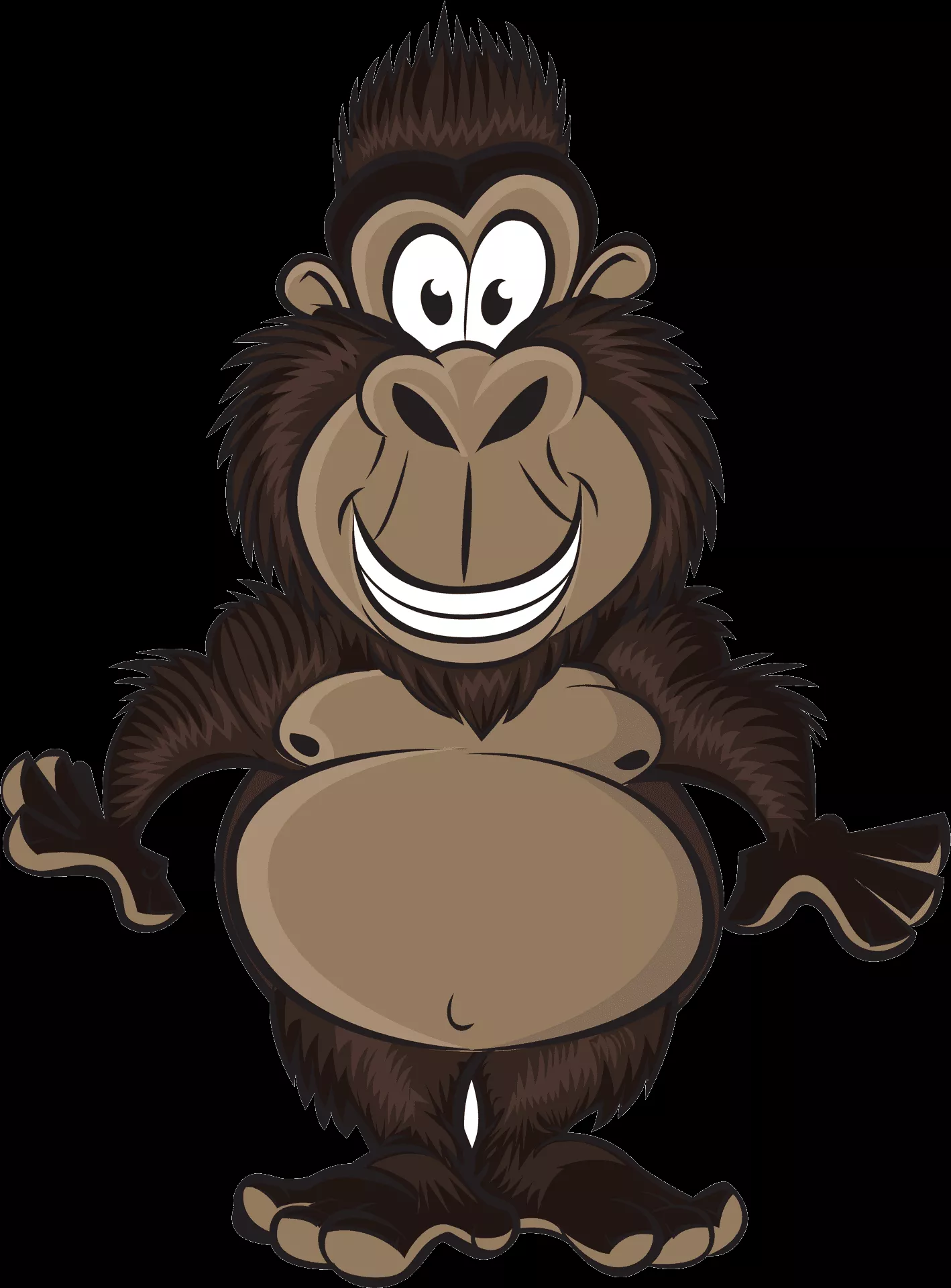 Download Cartoon Gorilla Smiling.png