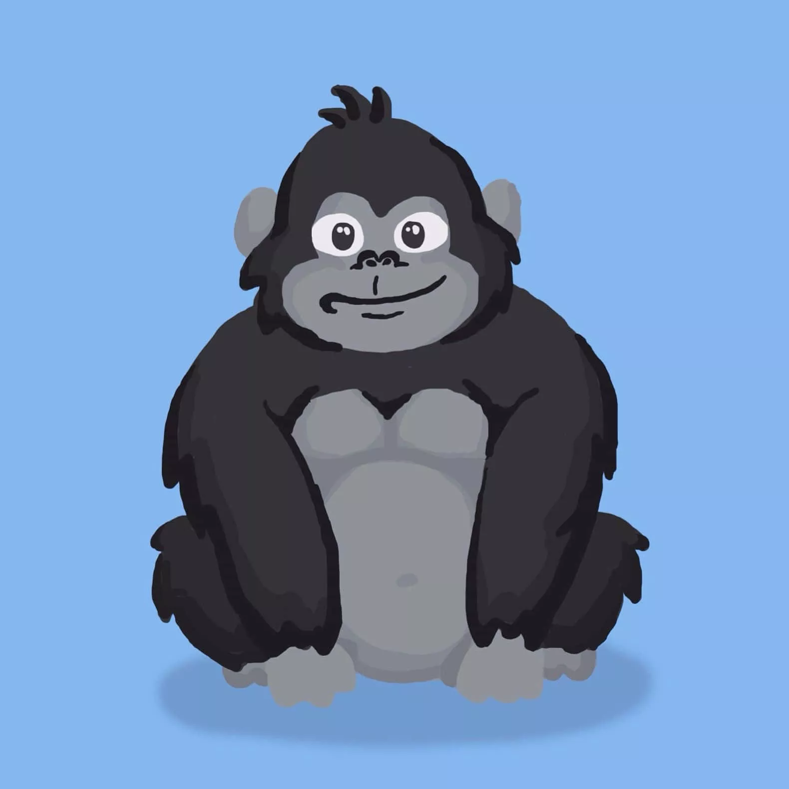 Download Cute Gorilla On Blue Wallpaper