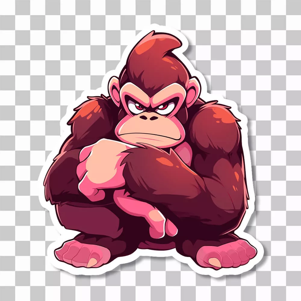 Angry Gorilla Cartoon Sticker