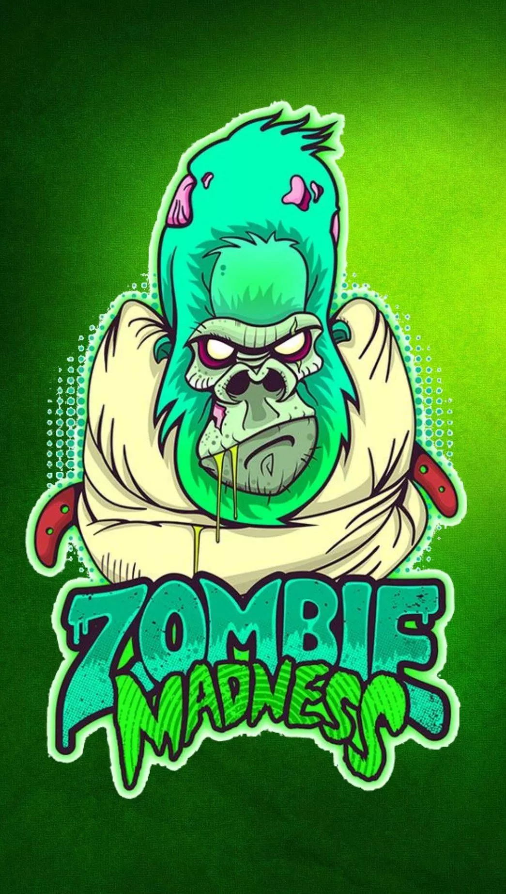 Zombie Madness Gorilla iPhone Wallpaper