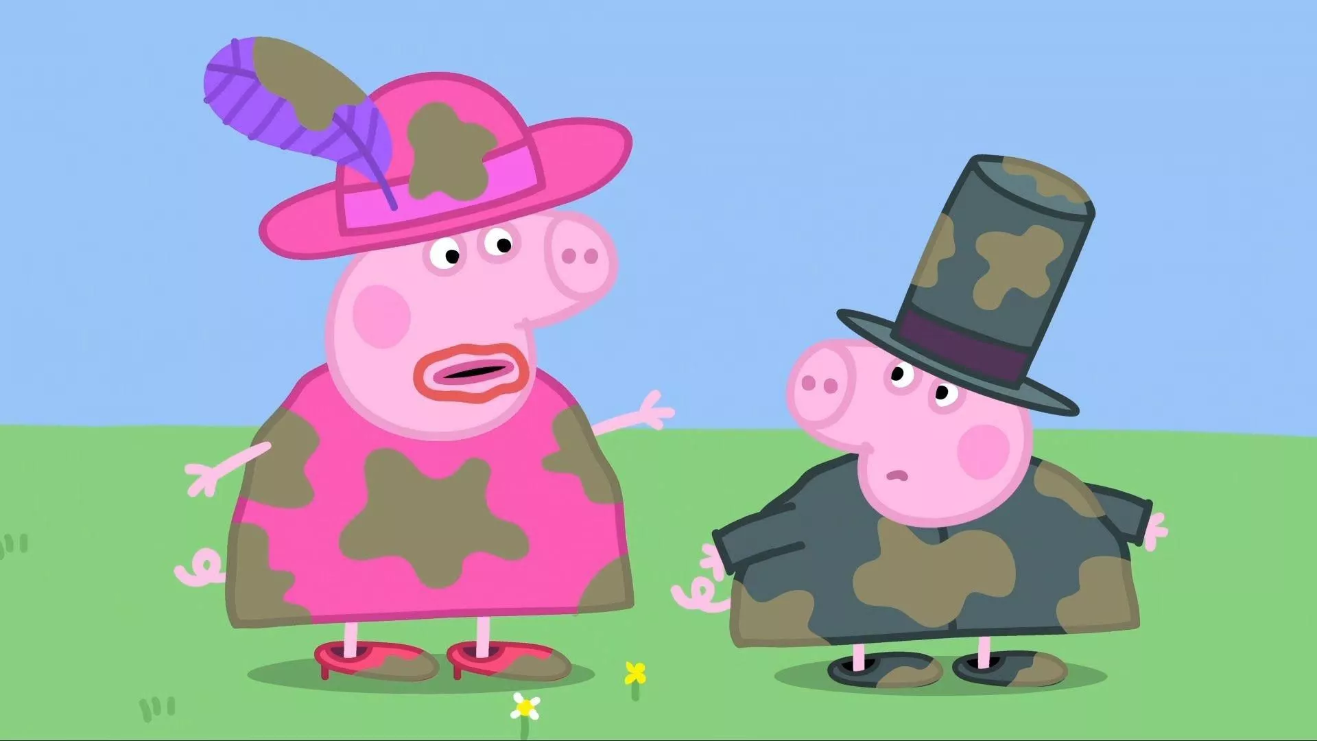 Peppa Pig In Mud HD Desktop Wallpaper