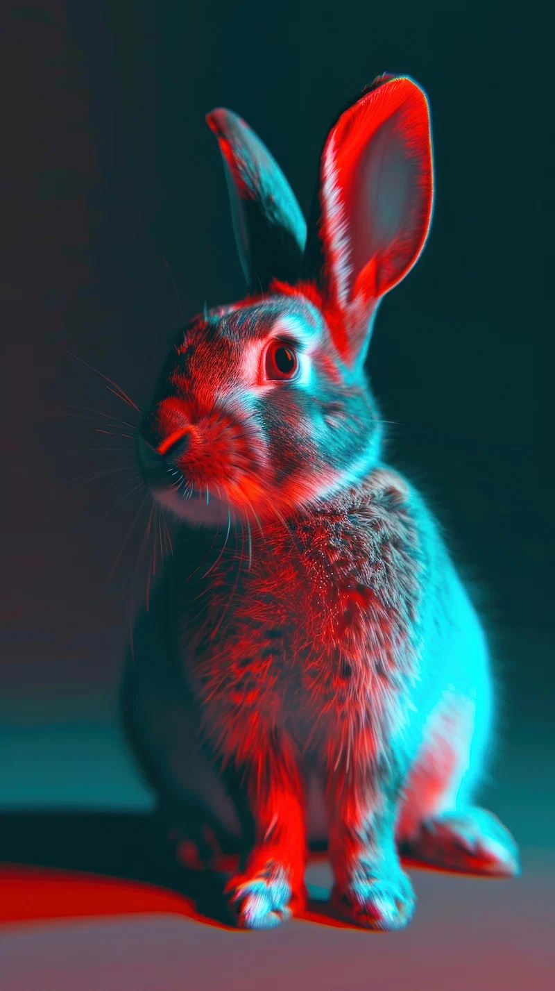 Anaglyph Rabbit Image. Free Photo
