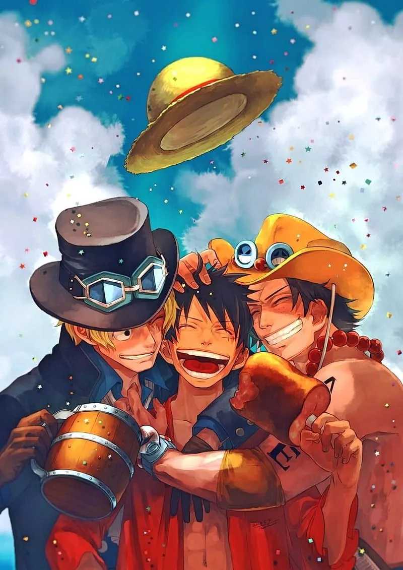 Ace sabo luffy, dragon, man, HD phone