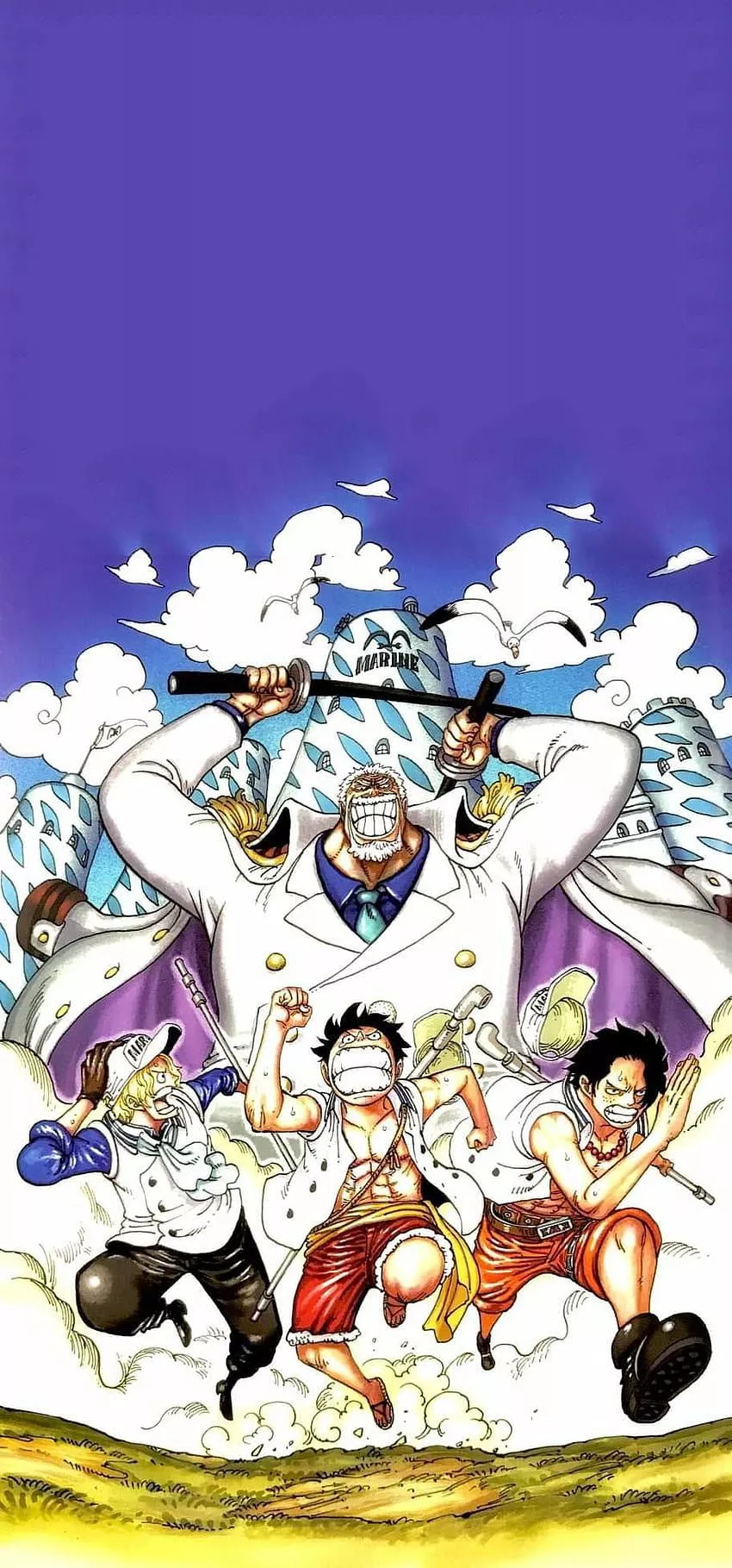 Luffy, Ace, Anime, Garp, One Piece