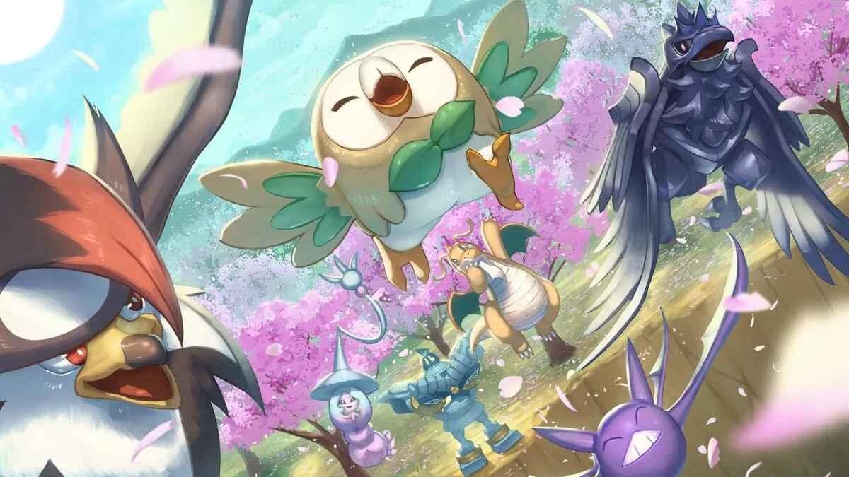 Wallpaper pokemon cherry blossom