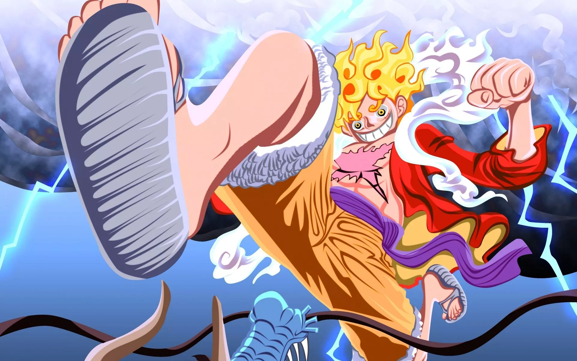 Luffy vs Kaido Wallpaper 4K, Gear 5