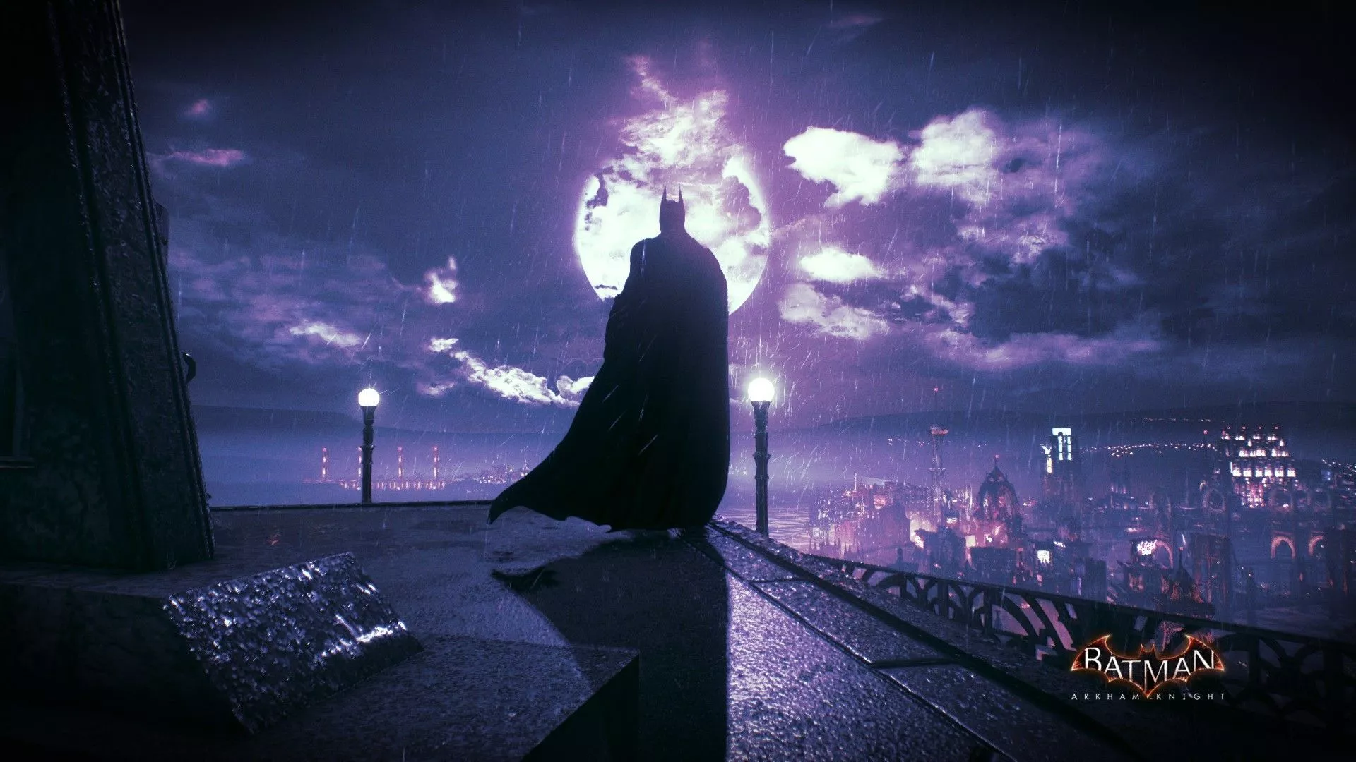Wallpaper city, batman, moon, dc comics