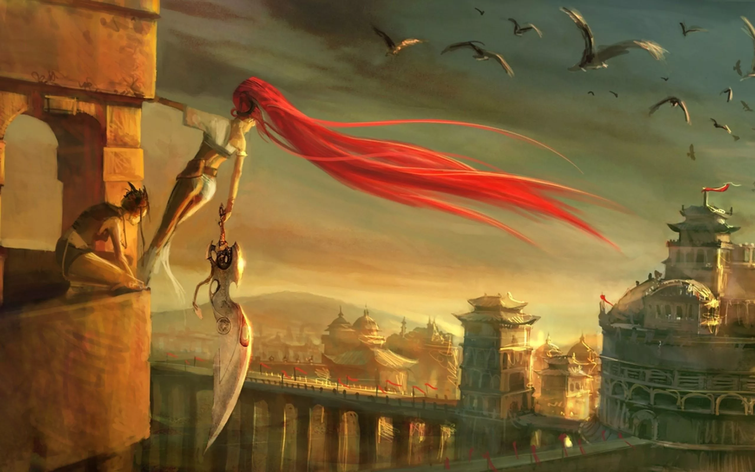 height, sword, Heavenly Sword, art
