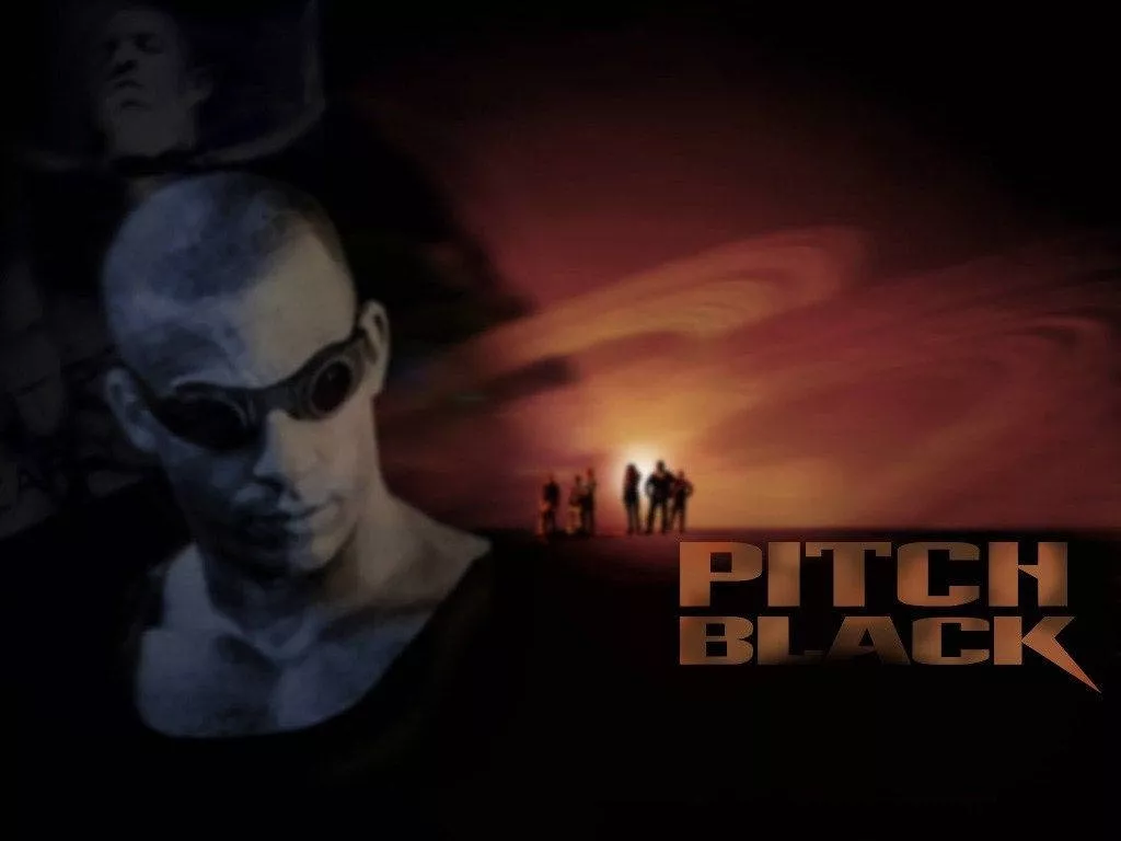 Pitch Black Poster With Orange Text