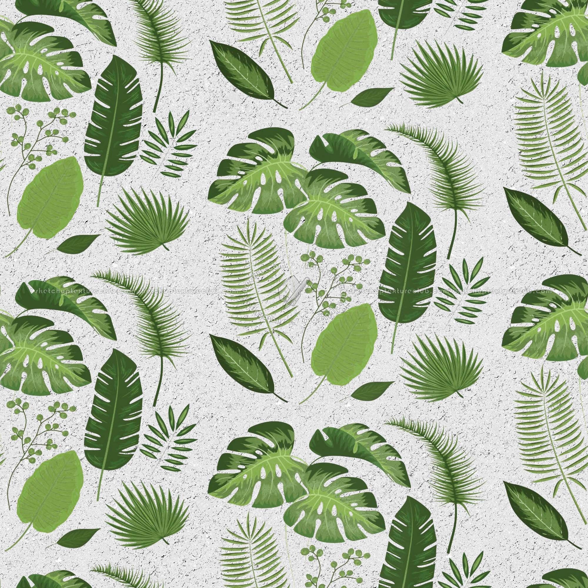 Tropical leaves wallpaper PBR texture