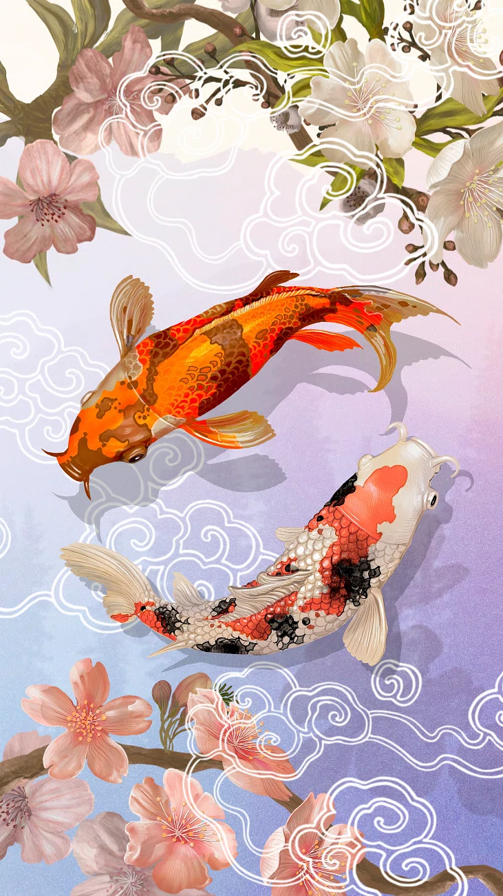 Japanese Koi fish iPhone wallpaper