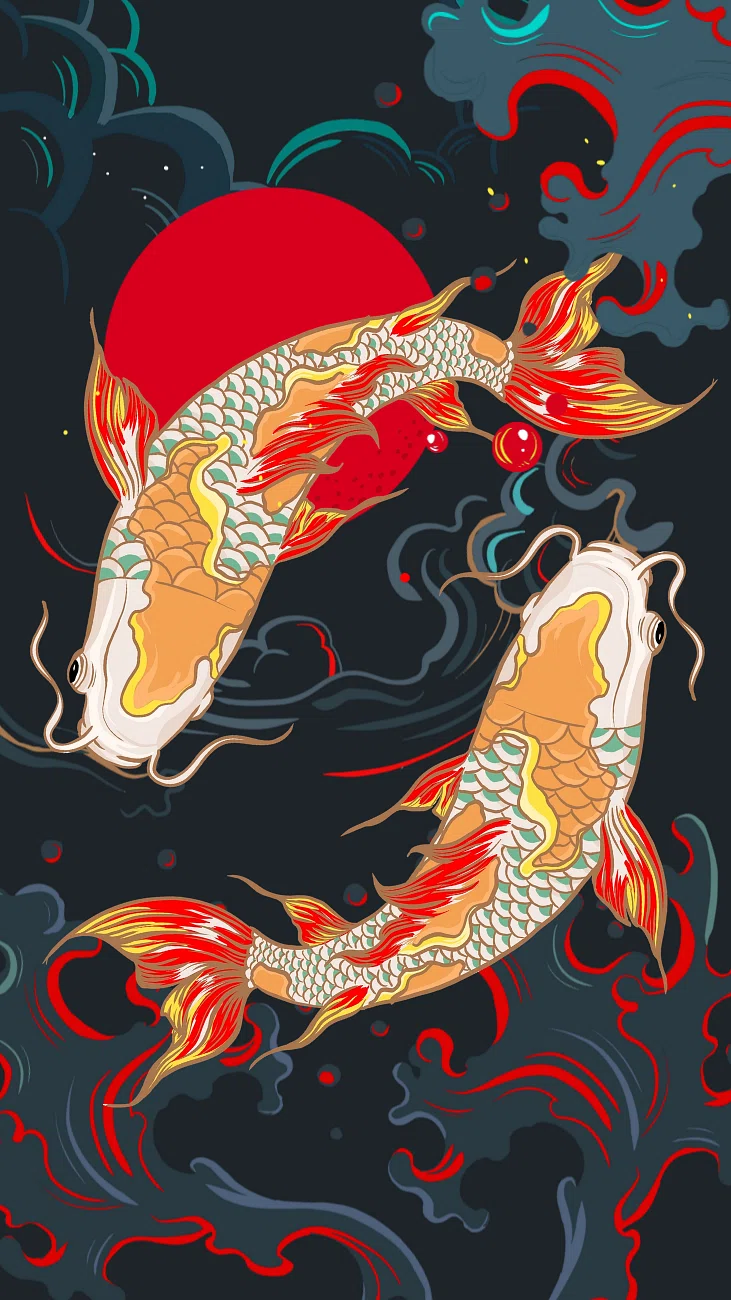 Koi carp fish iPhone wallpaper